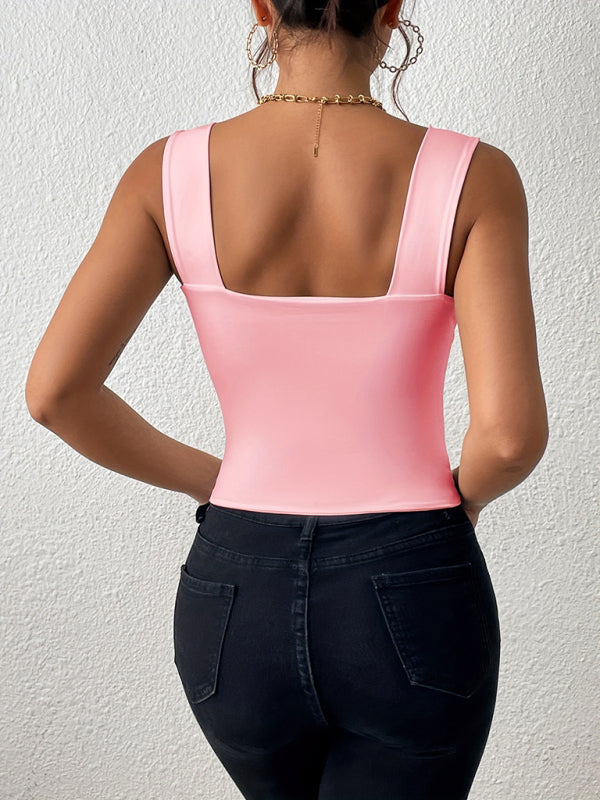 Blue Zone Planet | camisole wide shoulder strap slim hot girl sleeveless top BLUE ZONE PLANET