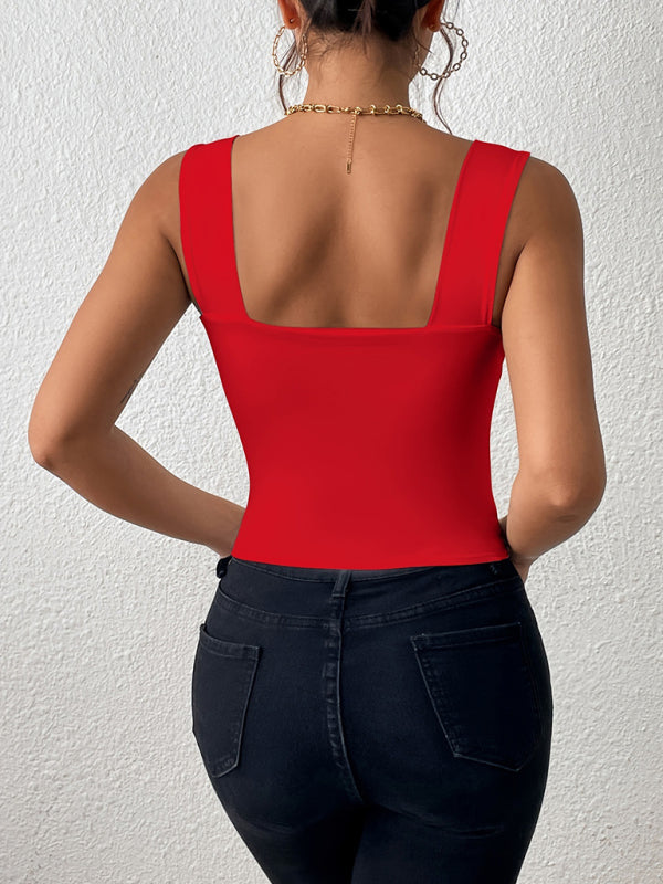 Blue Zone Planet | camisole wide shoulder strap slim hot girl sleeveless top BLUE ZONE PLANET