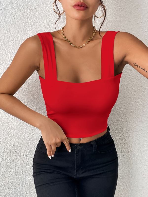 Blue Zone Planet | camisole wide shoulder strap slim hot girl sleeveless top BLUE ZONE PLANET