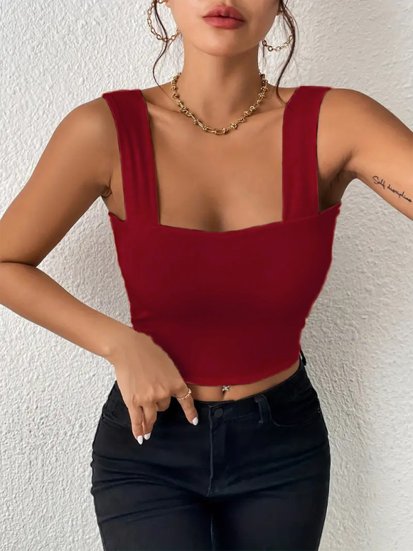Blue Zone Planet | camisole wide shoulder strap slim hot girl sleeveless top BLUE ZONE PLANET