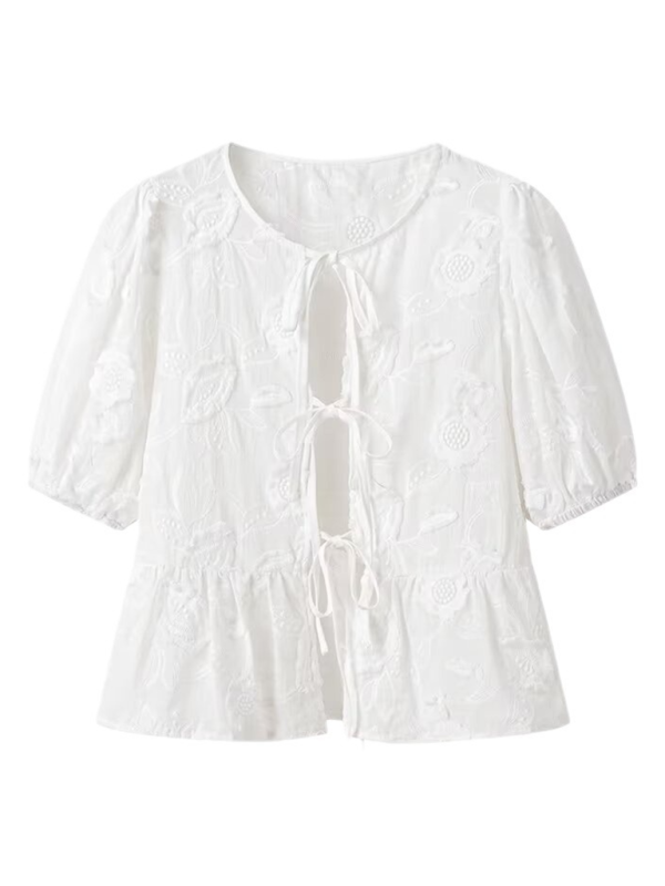 Blue Zone Planet | sweet and spicy lace-up bow thin top BLUE ZONE PLANET