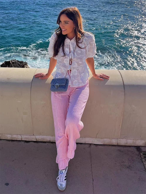 Blue Zone Planet | sweet and spicy lace-up bow thin top BLUE ZONE PLANET
