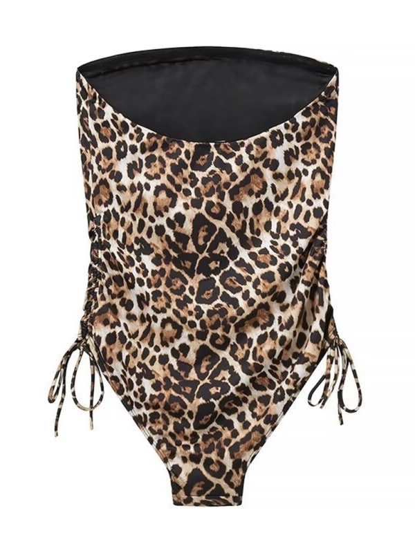 Blue Zone Planet | Animal Print Slim Fit Bandeau One-piece Swimsuit BLUE ZONE PLANET