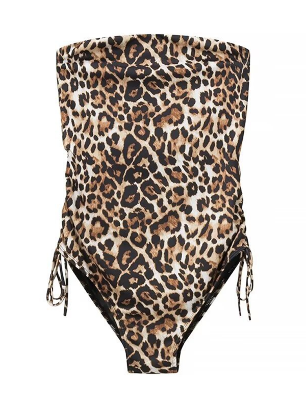 Blue Zone Planet | Animal Print Slim Fit Bandeau One-piece Swimsuit BLUE ZONE PLANET