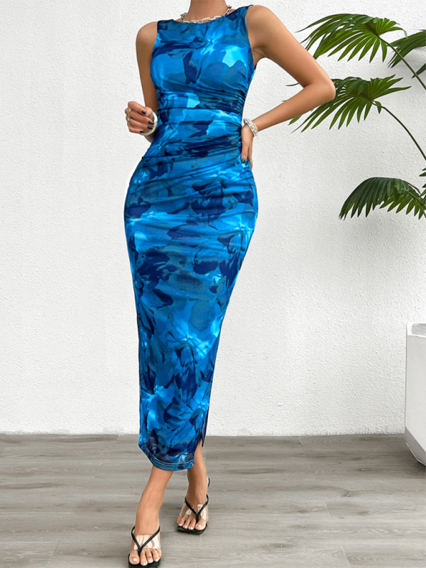 Blue Zone Planet | Spring and summer slim fit sleeveless mesh dress BLUE ZONE PLANET