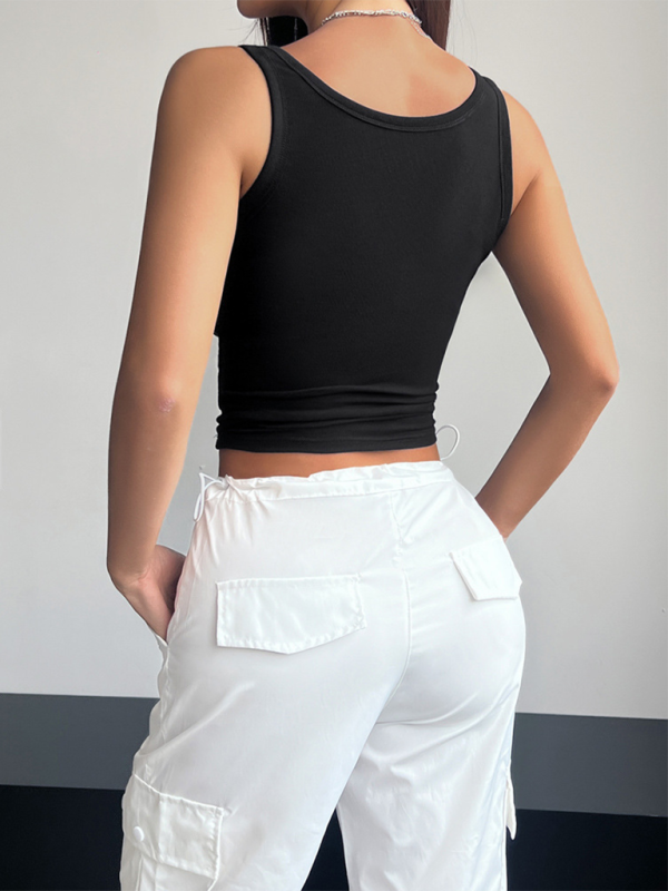 Blue Zone Planet | Spring and summer slim solid color camisole BLUE ZONE PLANET