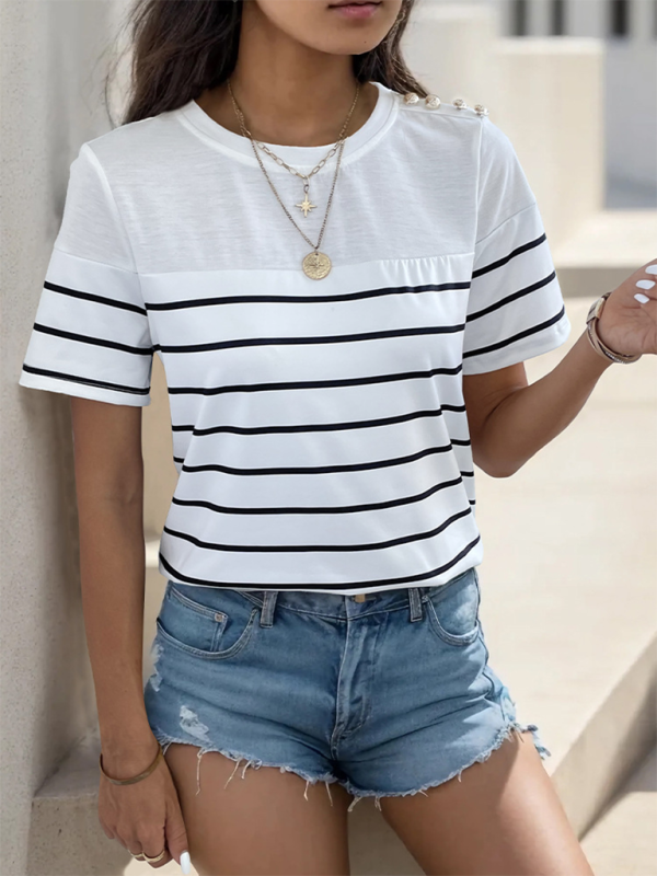 Blue Zone Planet | short sleeve striped t-shirt BLUE ZONE PLANET