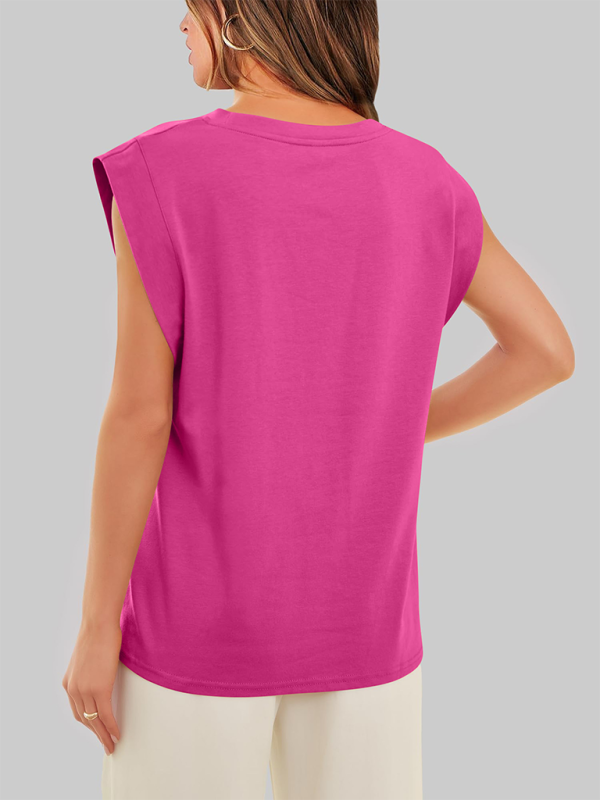 Blue Zone Planet | round neck loose short sleeve T-shirt striped top BLUE ZONE PLANET