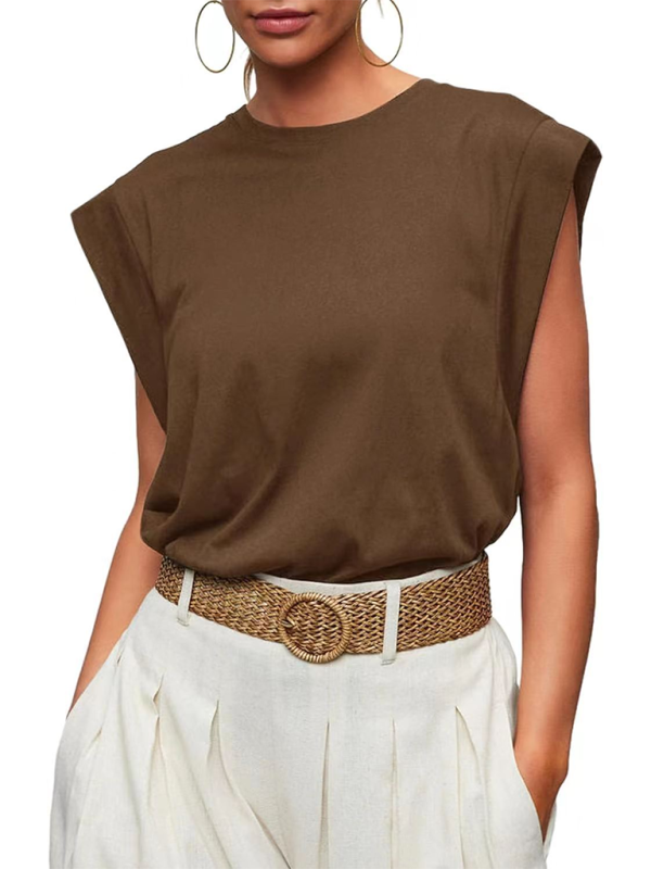 Blue Zone Planet | round neck loose short sleeve T-shirt striped top BLUE ZONE PLANET