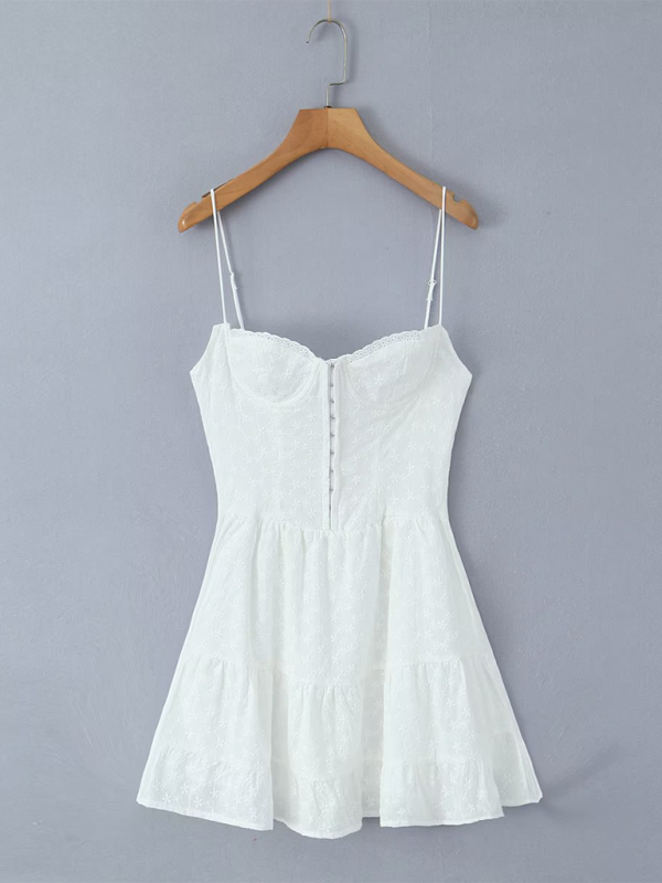 Blue Zone Planet | spaghetti strap lace high waist slim spaghetti strap dress BLUE ZONE PLANET