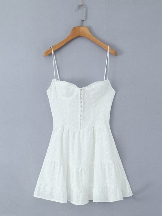 Blue Zone Planet | spaghetti strap lace high waist slim spaghetti strap dress BLUE ZONE PLANET