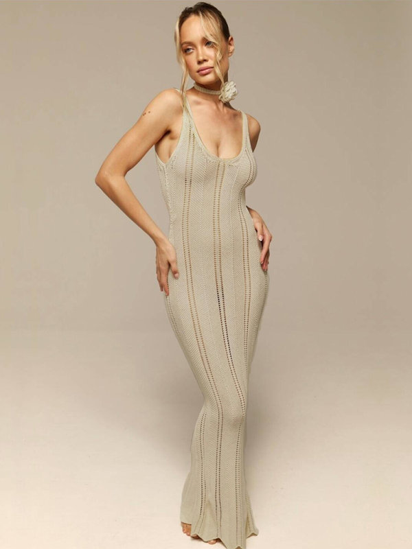 beach dress knitted Zone Planet | Lily's Luxe Knit Backless Bodycon Beach Dress