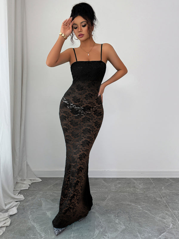 suspender hollow dress