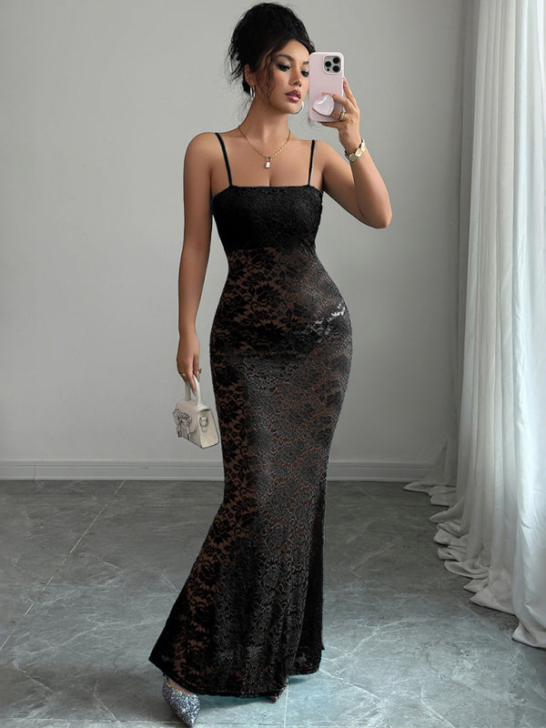 suspender hollow dress