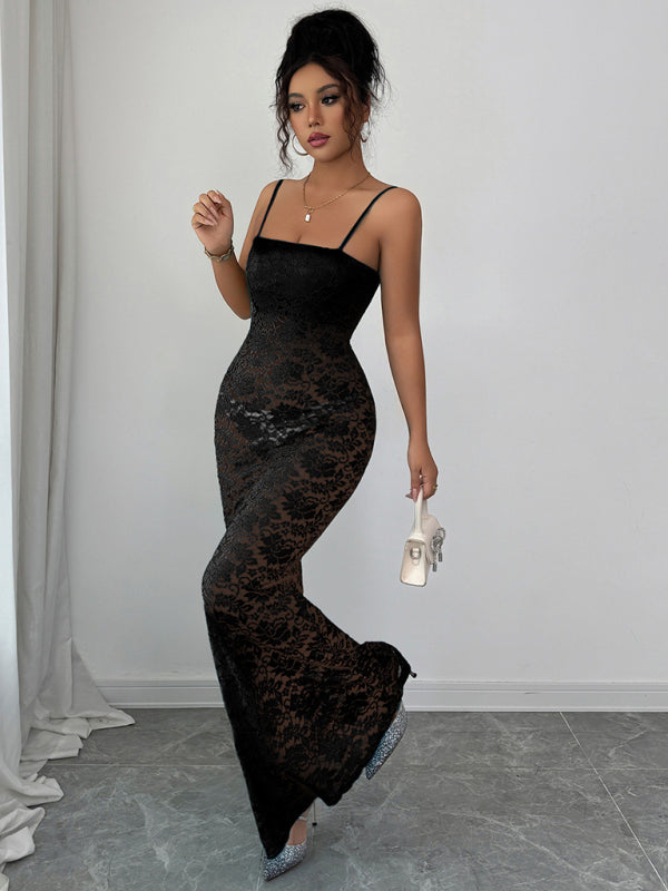 suspender hollow dress