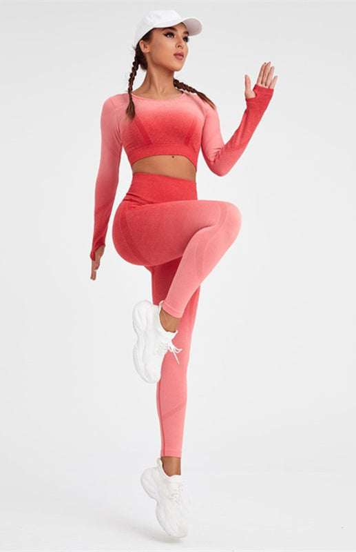 Blue Zone Planet | Long Sleeve Gradient Yoga Set BLUE ZONE PLANET
