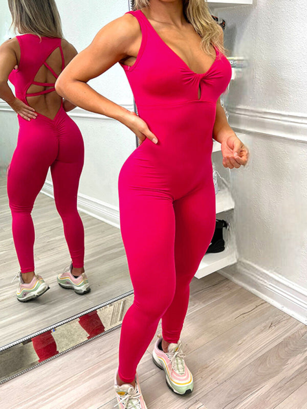 Blue Zone Planet | backless yoga fitness jumpsuit BLUE ZONE PLANET