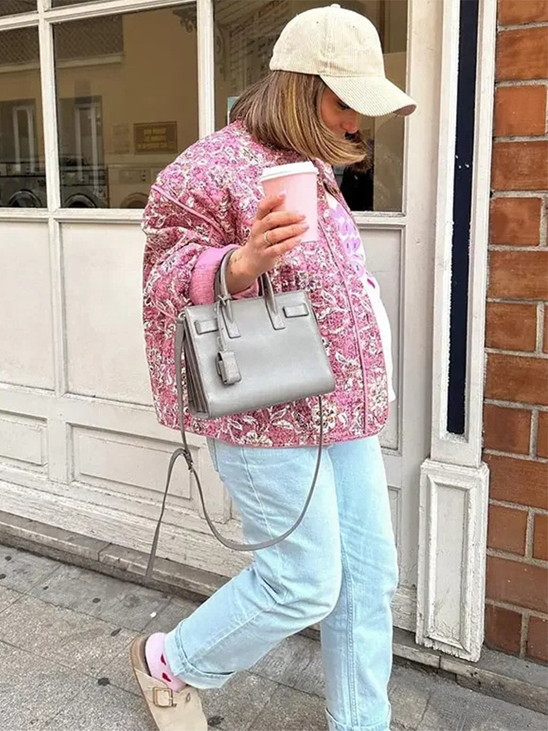 Blue Zone Planet | Sally's Street Retro Floral Print Style Quilted Jacket BLUE ZONE PLANET