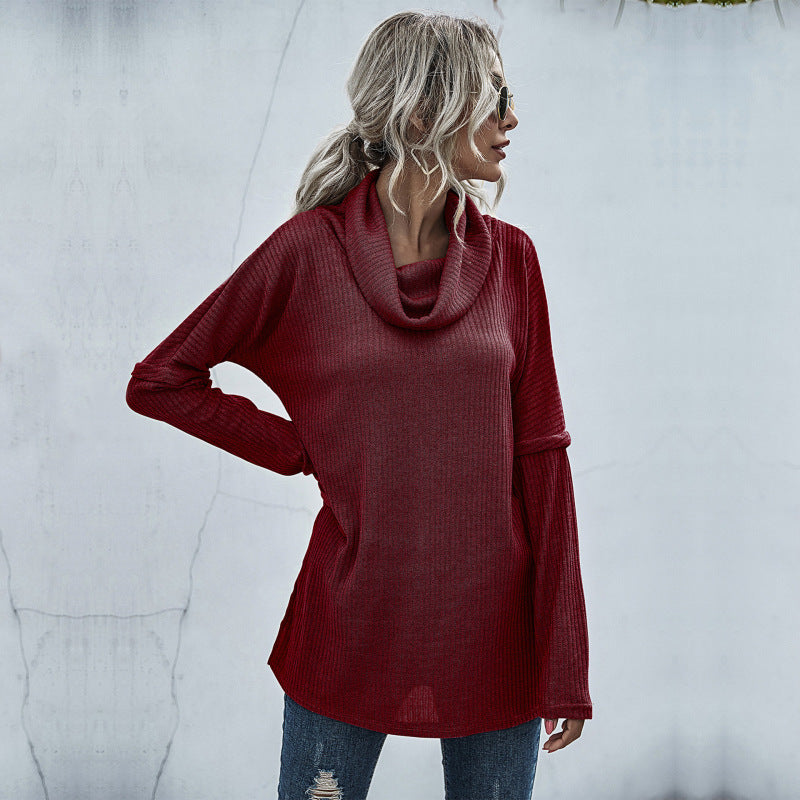 Blue Zone Planet | pile collar bottoming knitted sweater long sleeve inner layer BLUE ZONE PLANET
