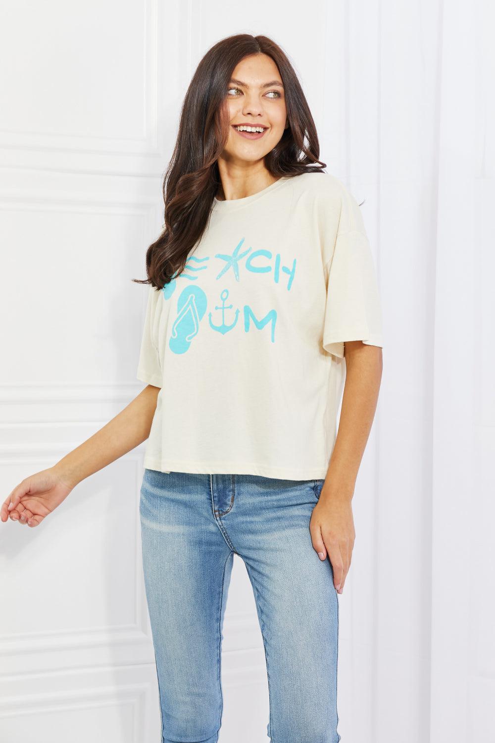 mineB Beach Bum Full Size Graphic T-Shirt BLUE ZONE PLANET