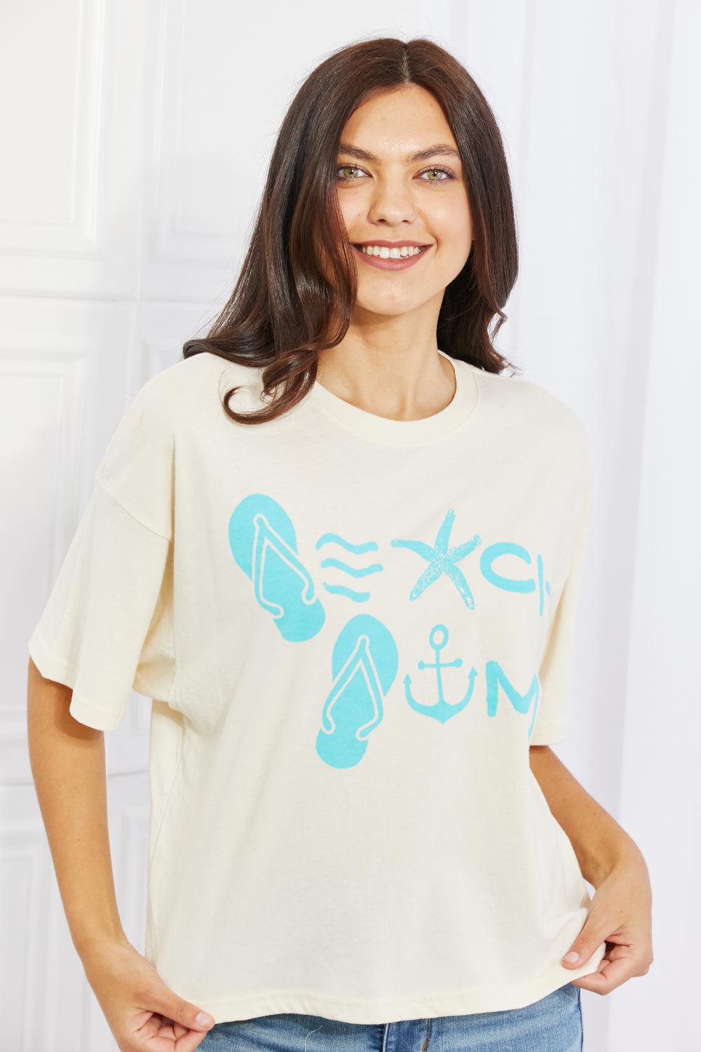 mineB Beach Bum Full Size Graphic T-Shirt BLUE ZONE PLANET