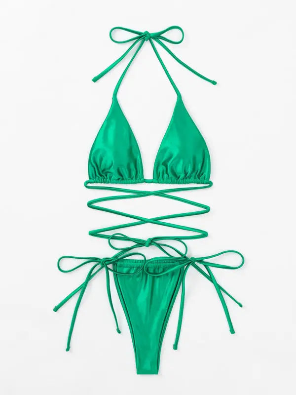 padded triangle swimsuit strap bikini BLUE ZONE PLANET