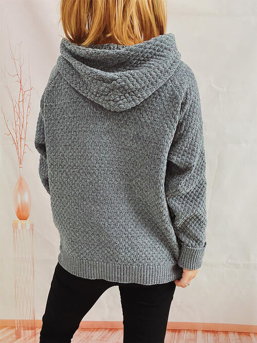 Blue Zone Planet | Drawstring Long Sleeve Hooded Sweater BLUE ZONE PLANET
