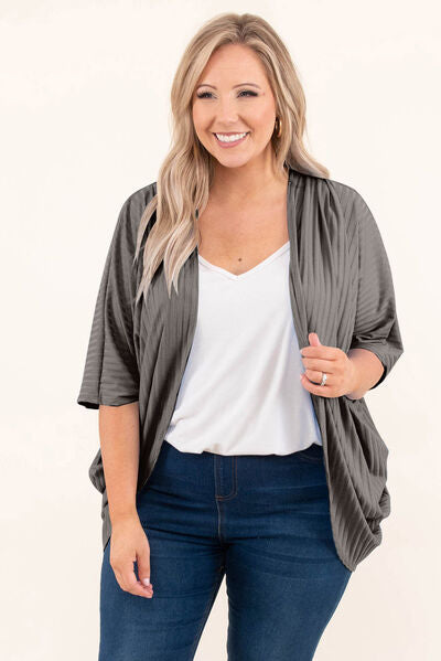 Blue Zone Planet | Plus Size Ribbed Cocoon Cover Up BLUE ZONE PLANET