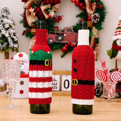 Blue Zone Planet | 2-Piece Cable-Knit Wine Bottle Covers BLUE ZONE PLANET