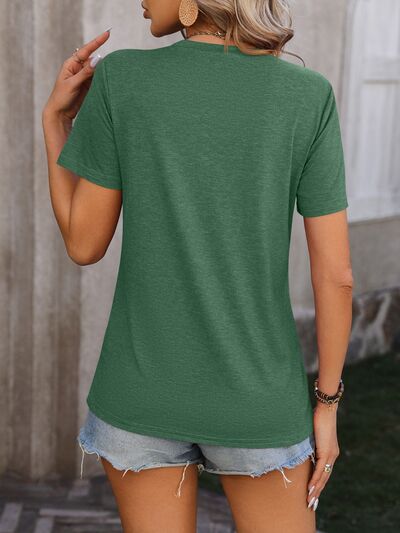 Blue Zone Planet | Heathered Round Neck Short Sleeve T-Shirt BLUE ZONE PLANET