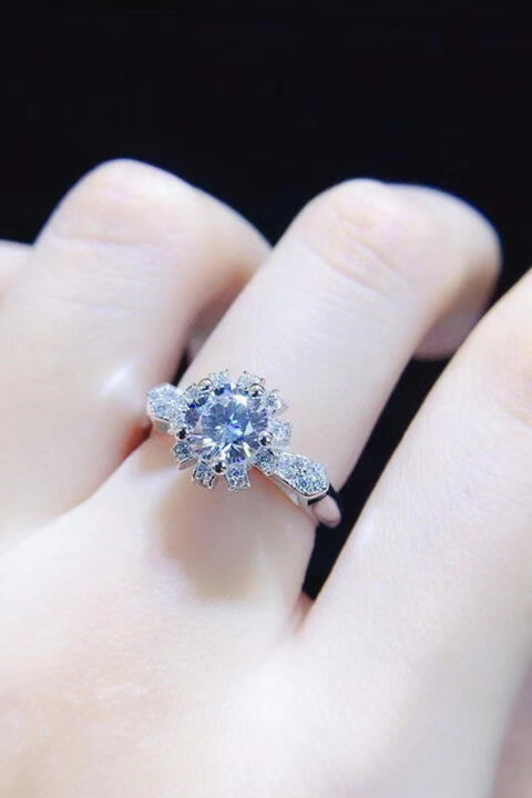 1 Carat Moissanite 925 Sterling Silver Ring BLUE ZONE PLANET