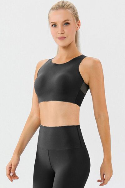 Blue Zone Planet | Round Neck Wide Strap Active Bra BLUE ZONE PLANET