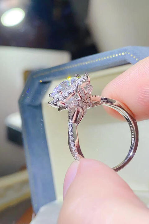 2 Carat Moissanite 925 Sterling Silver Ring BLUE ZONE PLANET