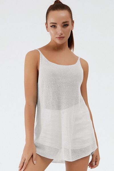 Blue Zone Planet | Scoop Neck Spaghetti Strap Knit Cami BLUE ZONE PLANET