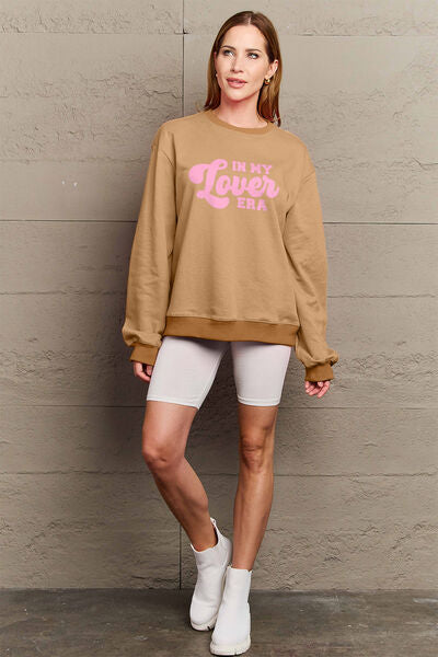 Blue Zone Planet | Simply Love Full Size IN MY LOVER ERA Round Neck Sweatshirt BLUE ZONE PLANET