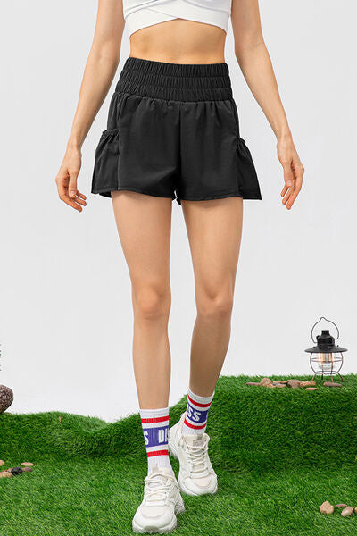 Blue Zone Planet | Elastic Waist Pocketed Active Shorts BLUE ZONE PLANET