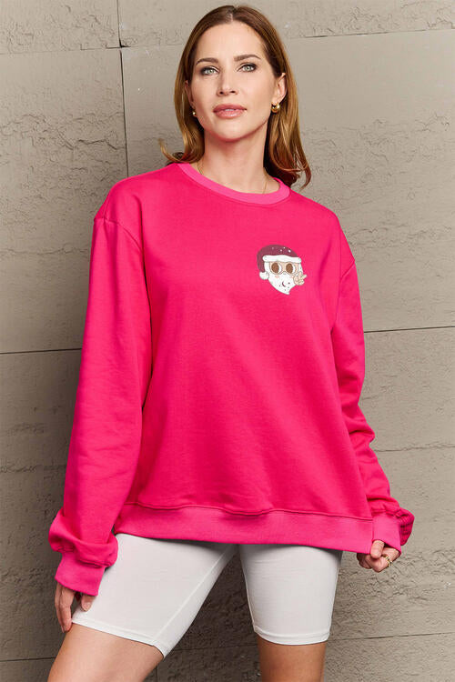 Simply Love Full Size Letter Graphic Long Sleeve Sweatshirt BLUE ZONE PLANET