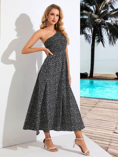 Blue Zone Planet | Printed Single Shoulder Midi Dress BLUE ZONE PLANET