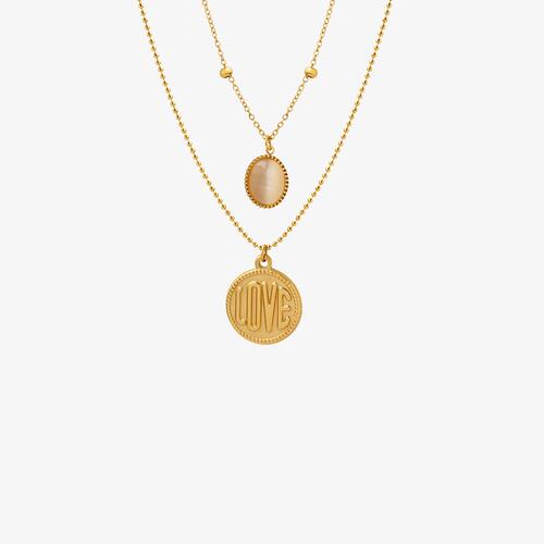 Titanium Steel Double-Layered Necklace BLUE ZONE PLANET