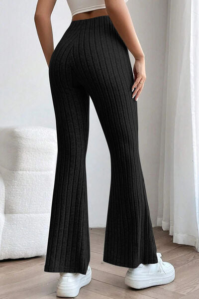 Blue Zone Planet | Basic Bae Full Size Ribbed High Waist Flare Pants BLUE ZONE PLANET