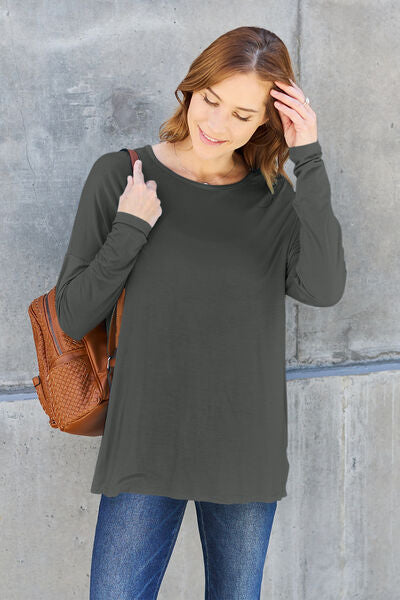 Blue Zone Planet | Basic Bae Full Size Round Neck Dropped Shoulder T-Shirt BLUE ZONE PLANET