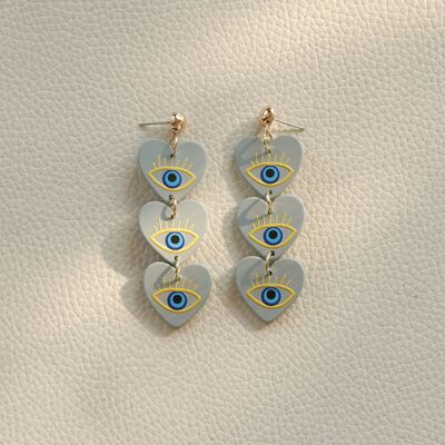 Acrylic Heart Stainless Steel Dangle Earrings BLUE ZONE PLANET