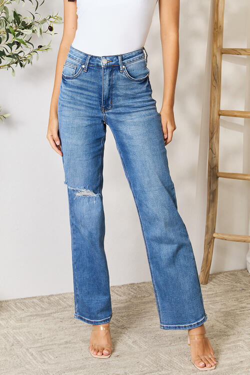 Judy Blue Full Size High Waist Distressed Jeans BLUE ZONE PLANET