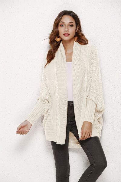 Open Front Batwing Sleeve Cardigan BLUE ZONE PLANET
