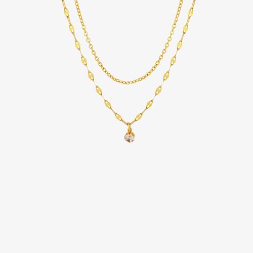 Titanium Steel Double-Layered Necklace BLUE ZONE PLANET