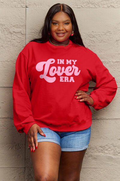 Blue Zone Planet | Simply Love Full Size IN MY LOVER ERA Round Neck Sweatshirt BLUE ZONE PLANET