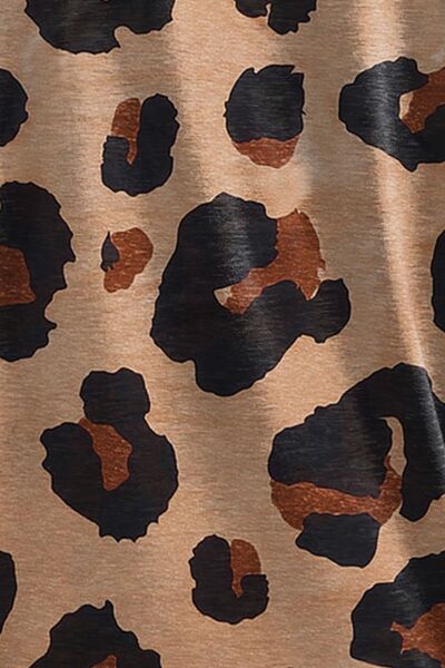 Blue Zone Planet | Leopard Half Button Short Sleeve T-Shirt BLUE ZONE PLANET