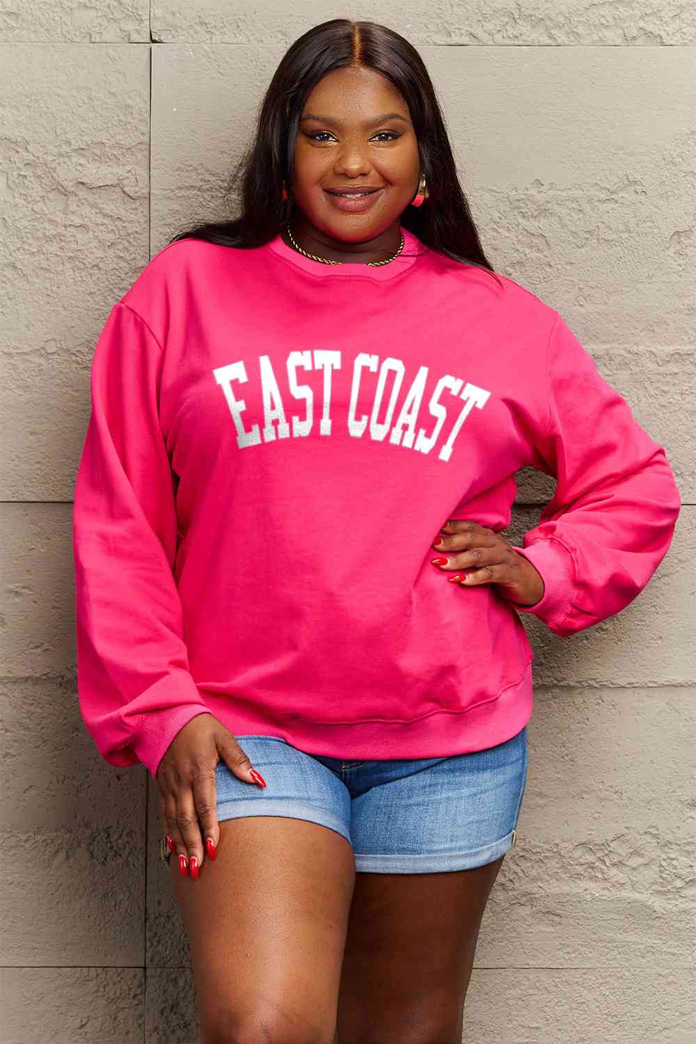 Simply Love Full Size EAST COAST Graphic Sweatshirt - Blue Zone Planet