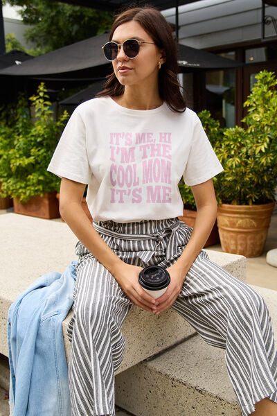 Blue Zone Planet | Simply Love Full Size IT'S ME,HI I'M THE COOL MOM IT'S ME Round Neck T-Shirt BLUE ZONE PLANET