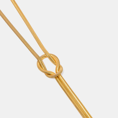 Double Layered Knot Herringbone Choker Necklace BLUE ZONE PLANET
